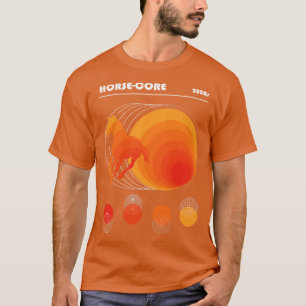 Camiseta Bauhaus Horse Core Orange, de branco
