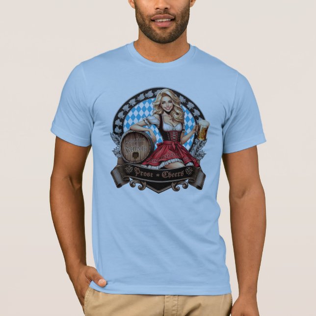 Camiseta Bavarian Festivals blondes Dirndl mit Prost Cheers (Frente)