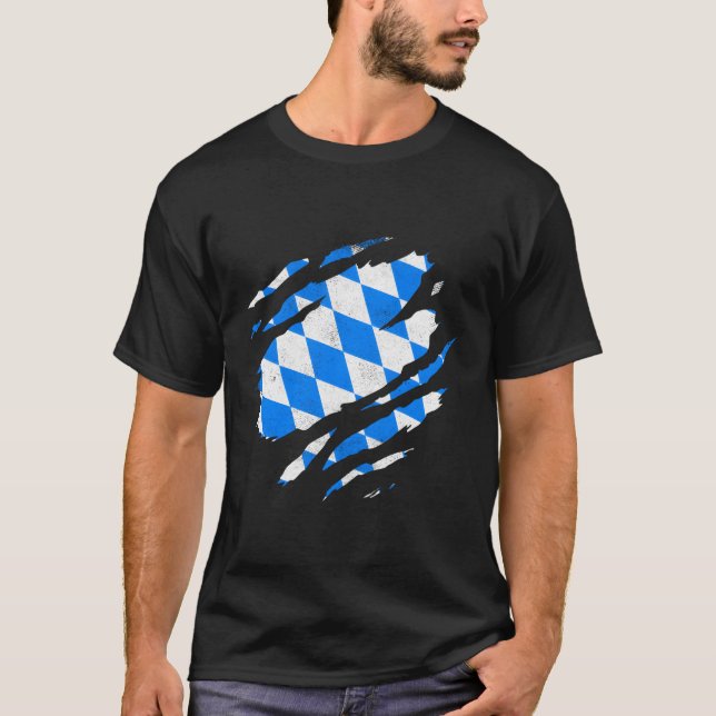 Camiseta Bavarian Flag Munique Gery Europe Ger Bayern Bavar (Frente)