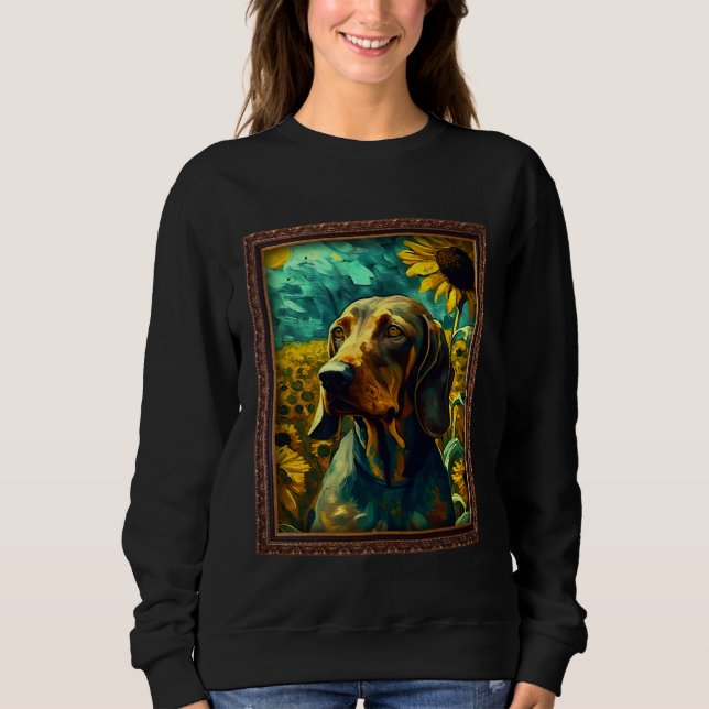 Camiseta Bavarian Mountain Scent Hound Painting Sunflower F (Frente)