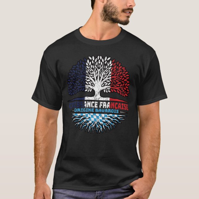 Camiseta Baviera Bavarian França Tree Roots Flag (Frente)