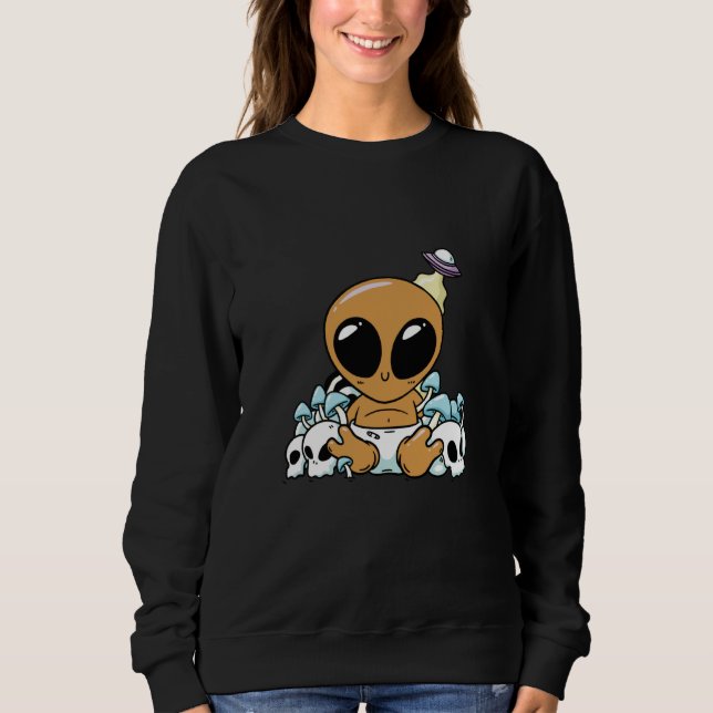 Camiseta bay alien space aliens cute ufo (Frente)