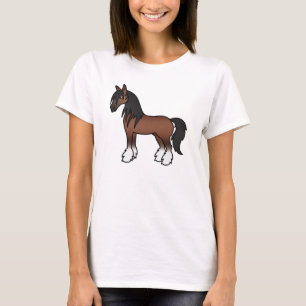 Camiseta Bay Cartoon Gypsy Vanner Shire Clydesdale Horse