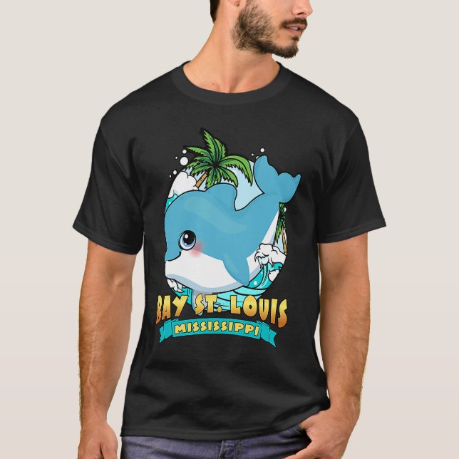 Camiseta BAY ST LOUIS MISSISSIPPI Cute Baby Dolphin Beach S (Frente)