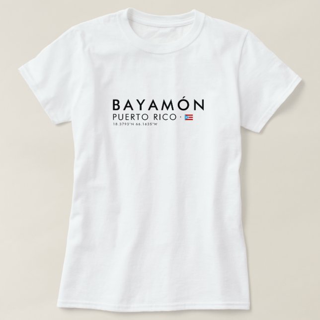 Camiseta Bayamon Porto Rico | Coordenadas Tee (Frente do Design)