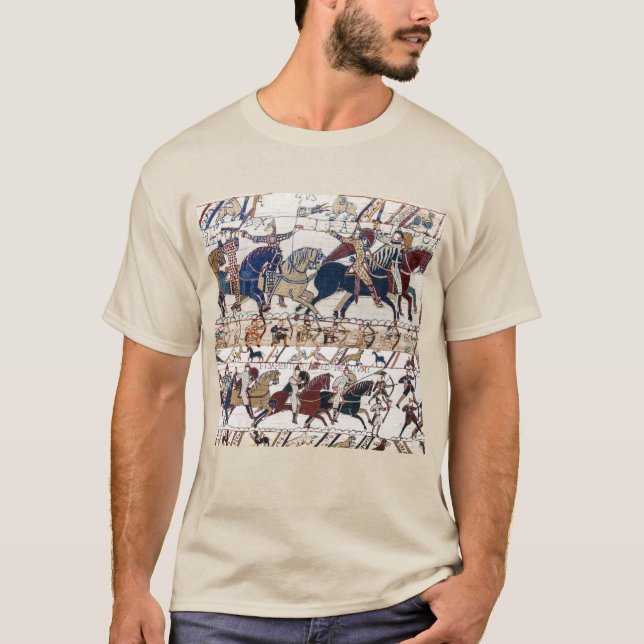 CAMISETA BAYEUX TAPESTRY 1066 KNIGHTS E ARQUIVOS NORMANOS (Frente)