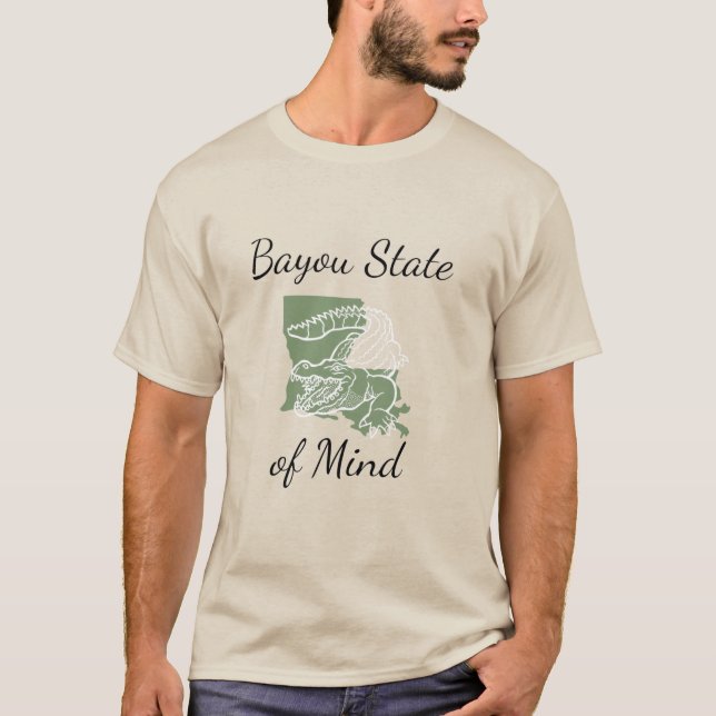 Camiseta Bayou State of Mind Alligator Louisiana Men (Frente)