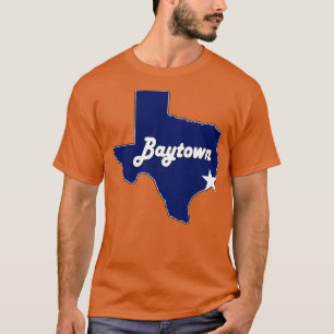 Camiseta Baytown Texas Lone State Map Marinho Blue City