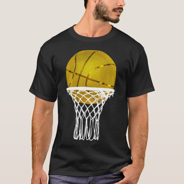 Camiseta Bball Troféu Dourado de basquetebol Homens Present (Frente)