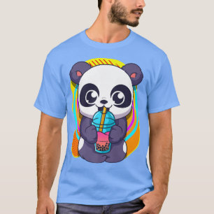 Camiseta Bble milk Boba Tea Adorável Cute Panda Bear Anim