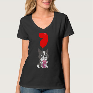 Camiseta Bble Tea Puppy 7 Birthday Kids Balloon Par