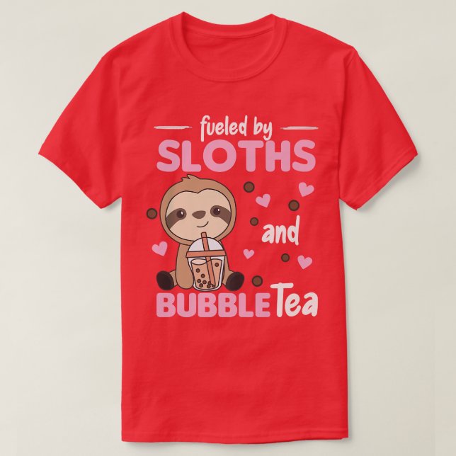 Camiseta Bble Tea Sloth Com Chá De Chocolate Lama Cuja Lama (Frente do Design)