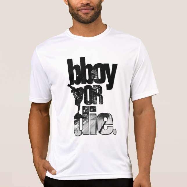 Camiseta bboy ou morra com fundo da cidade (Frente)