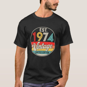 Camiseta Bday 48 Year Old Vintage 1974 Limited Edition 48