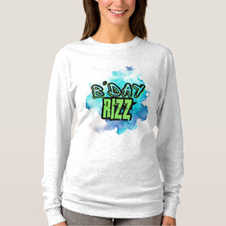Camiseta B'Day (Aniversário) Rizz Verde E Azul Monocromátic