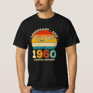 Camiseta Bday de 65 anos de 1960 Incrível Presente de 65 an