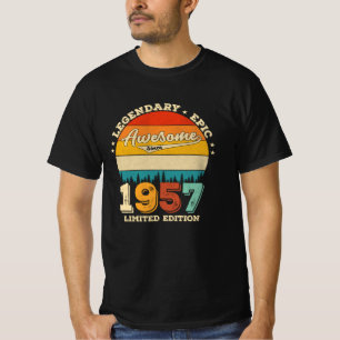 Camiseta Bday de 68 anos 1957 Incrível 68º presente de aniv