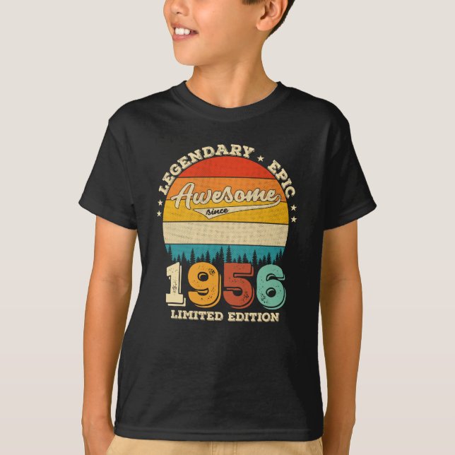 Camiseta Bday de 69 anos de 1956 Incrível 69º presente de a (Frente)
