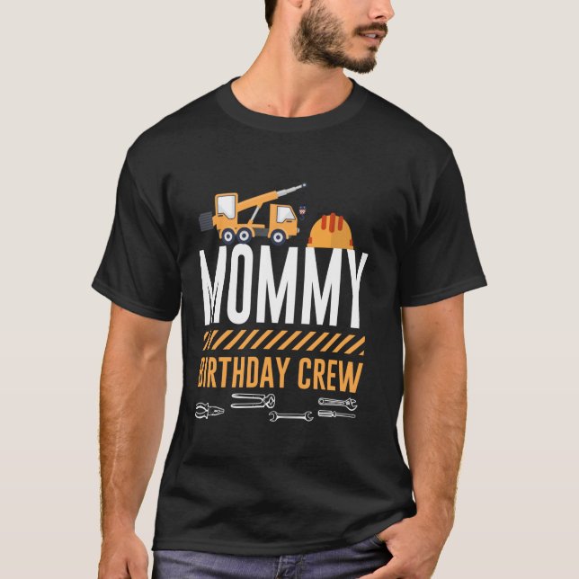 Camiseta Bday de Construção da Mamãe de Aniversário (Frente)