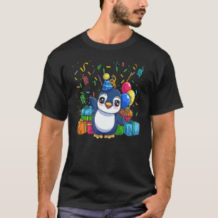 Camiseta Bday Kids Penguin Festa de aniversário Zoo Animal