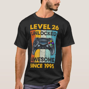 Camiseta Bday Nível 26 desbloqueado 26 anos 1995