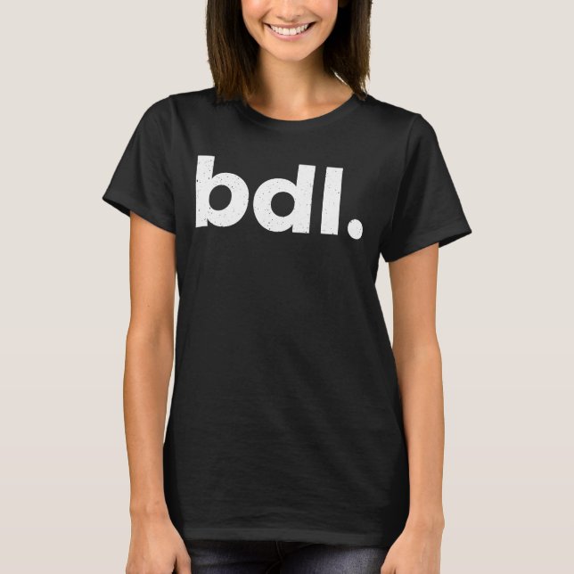 Camiseta BDL Hartford Connecticut Airport Code List BDL (Frente)