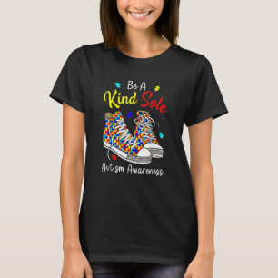 Camiseta Be A Kind Sole Autism Awareness Rainbow Trendy Puz