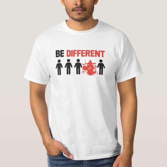 Camiseta Be Different - Funny Drummer  (Frente)