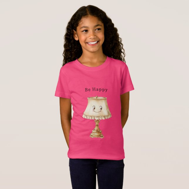 Camiseta Be Happy Cute Smiling Lamp (Frente Completa)