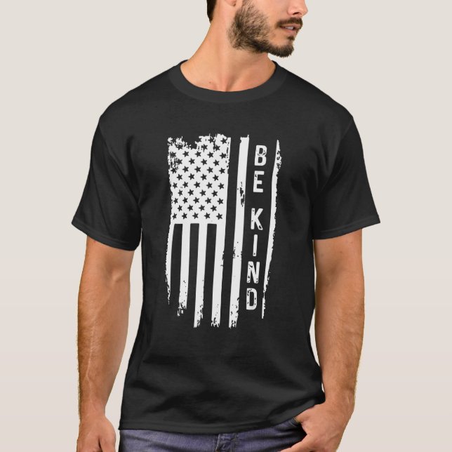 Camiseta Be Kind American Flag Anti Bullying Unity Day Oran (Frente)