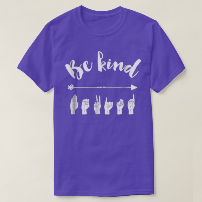 Camiseta Be Kind ASL Sign Language (Frente do Design)