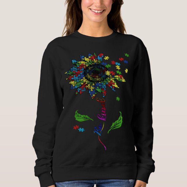 Camiseta Be Kind Autism Awareness Sunflower Mom Women Kids (Frente)
