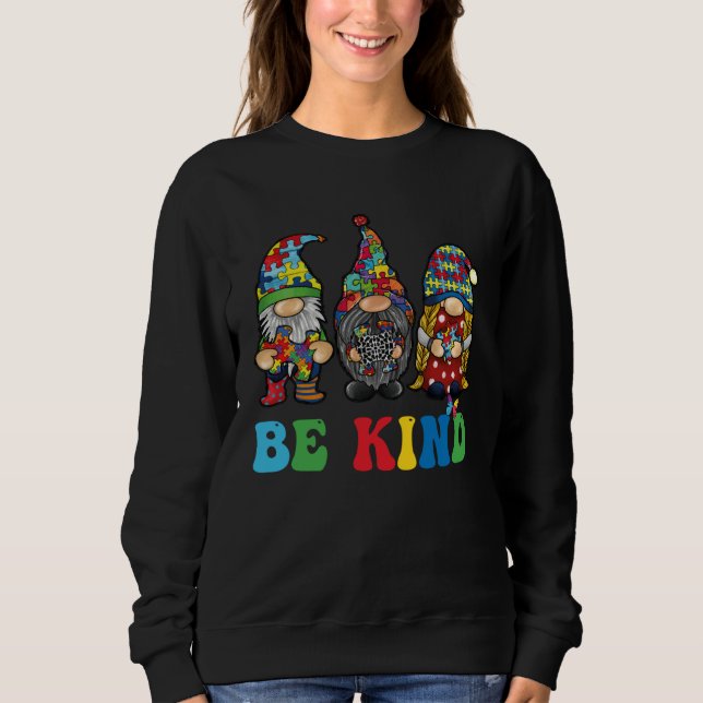 Camiseta Be Kind Autism Gnomes Sunflower Autism Awareness M (Frente)