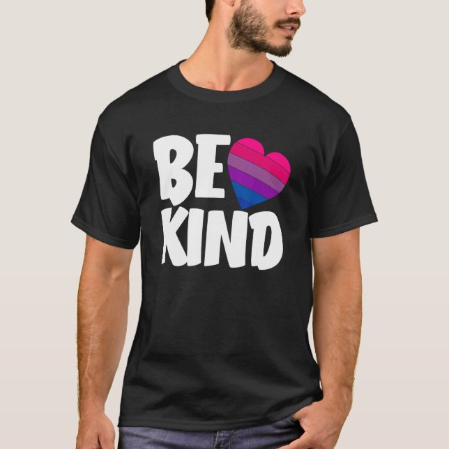 Camiseta Be Kind Funny Bi Pride Flag Bisexual (Frente)