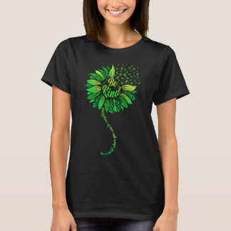 Camiseta Be Kind Green Ribbon Sunflower Mental Health Aware