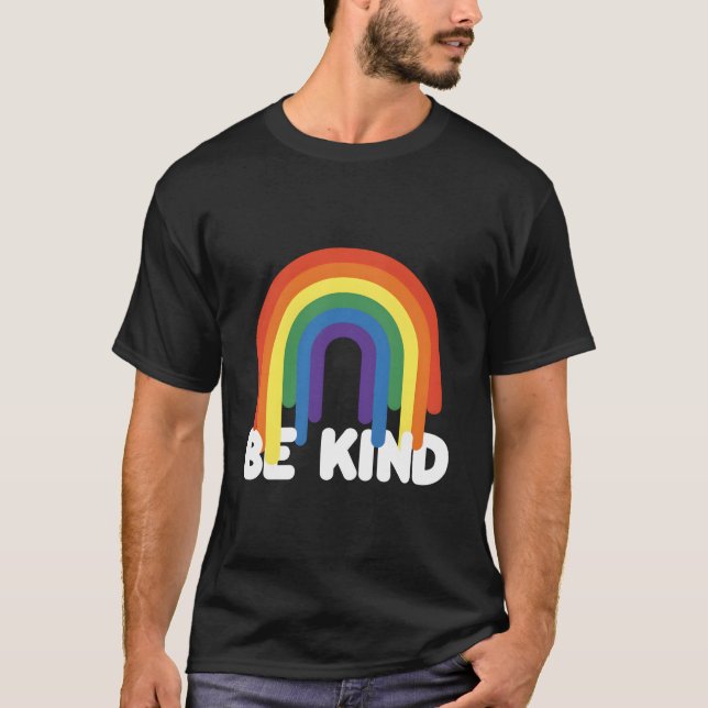 Camiseta Be Kind Kindness Positivity Inspirational Rainbow (Frente)