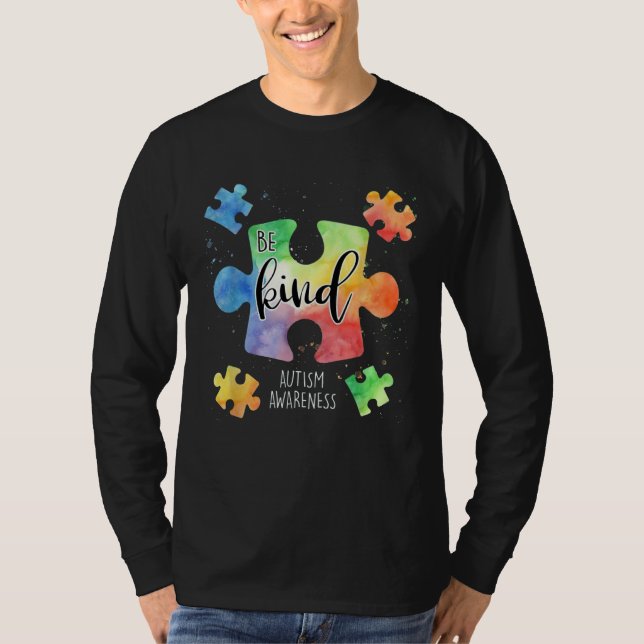 Camiseta Be Kind Puzzle Pieces Cute Autism Awareness Puzzle (Frente)