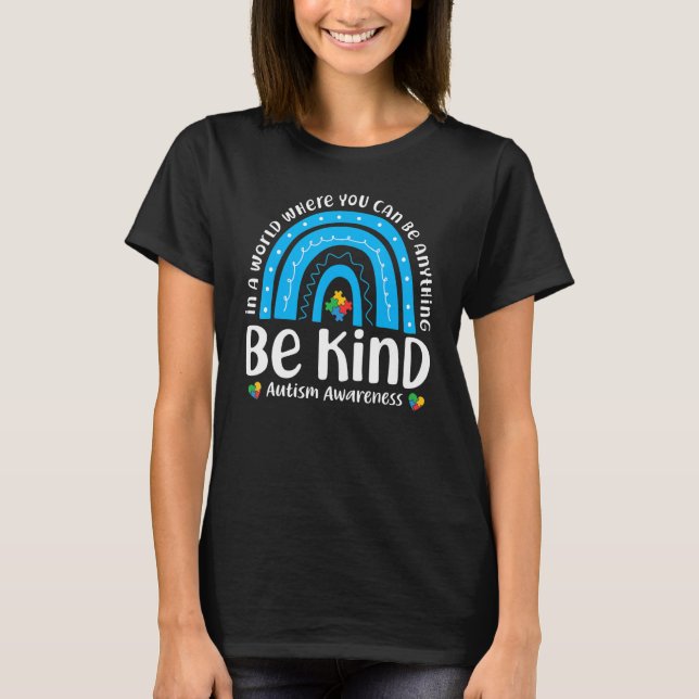 Camiseta Be kind Rainbow Autism Awareness Kids Choose Kindn (Frente)