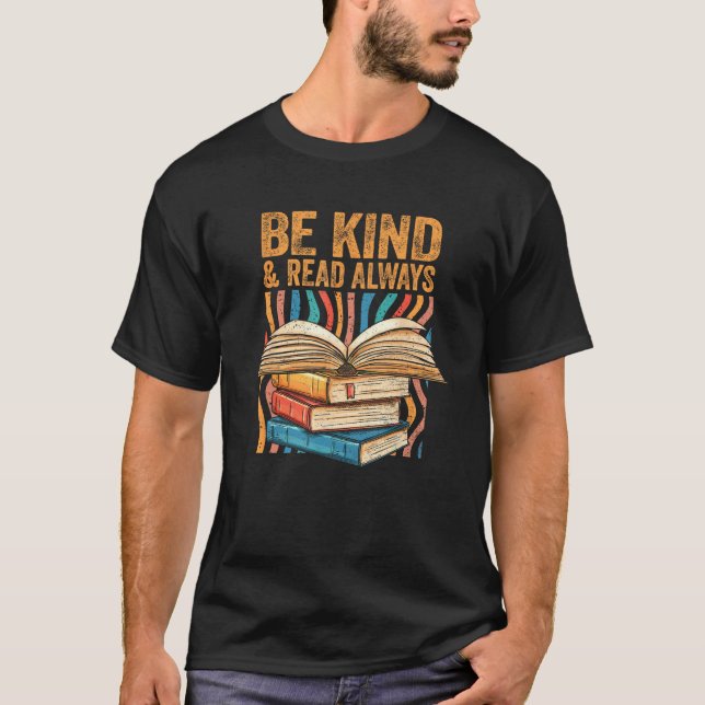 Camiseta Be Kind Read Always Bookish Introvert Librarian Bo (Frente)