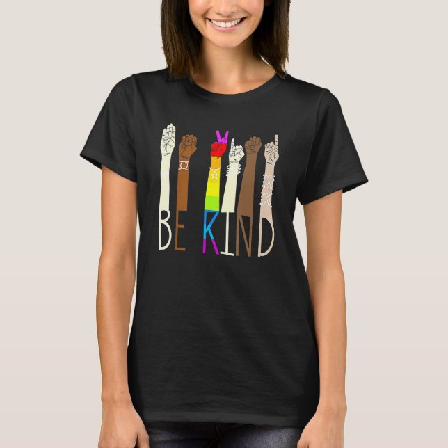 Camiseta Be Kind Sign Language Hand Talking LGBT Gay Les Pr (Frente)