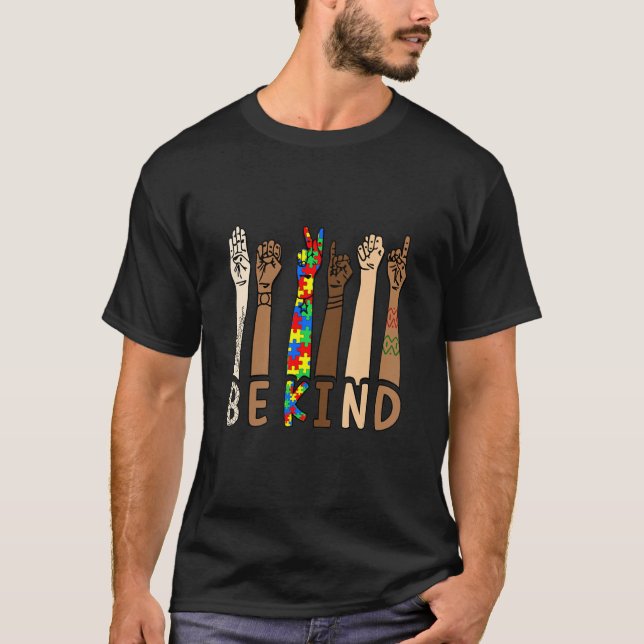 Camiseta Be Kind Sign Language Hand Tee Teachers Interprete (Frente)