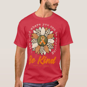 Camiseta Be Kind Sunflower Orange CRPS Awareness Ribbon T-S