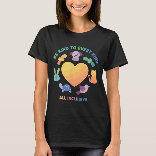 Camiseta Be Kind To Every Kind Animal Equality Design  (Frente)