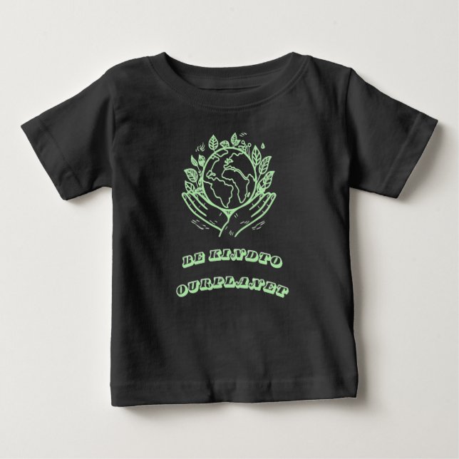 Camiseta Be Kind to Our Planet: Caring Hands Earth Tee (Frente)