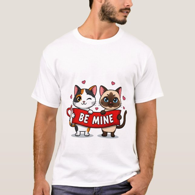 Camiseta BE MINE Valentine's Cats | Cute Kittens with Love (Frente)