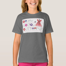 Camiseta "Be My Social Butterfly" Moças Softball Tee