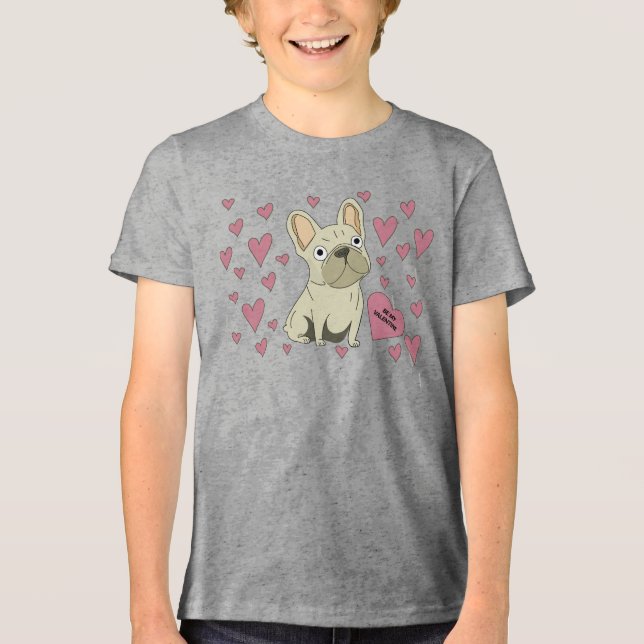 Camiseta Be my Valentine, French Bulldog (Frente)
