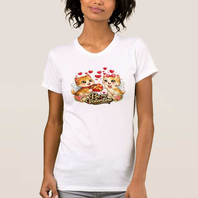Camiseta Be my Valentine kittens (Frente)