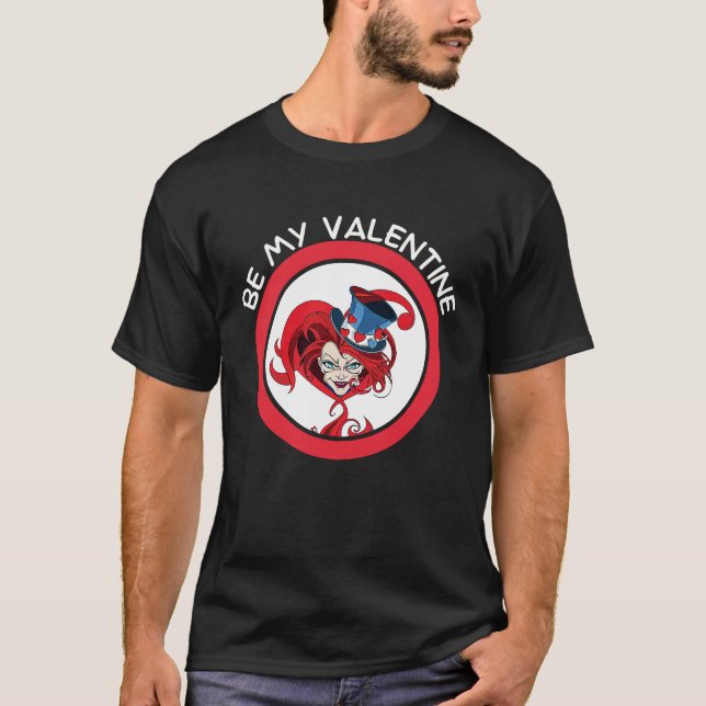 Camiseta Be My Valentine Mad Hatter Matching Valentine Hear (Frente)