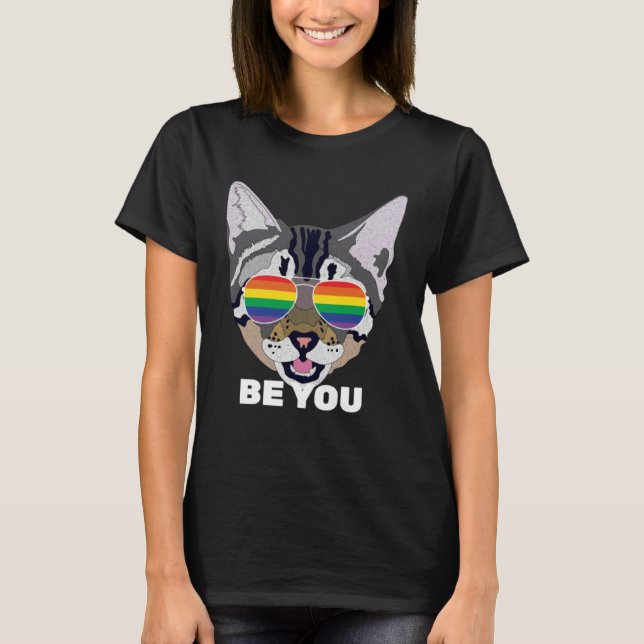 Camiseta Be You Cat  Gay Pride (Frente)